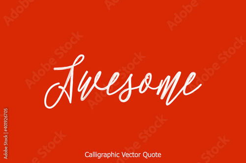 Awesome Calligraphy Text on Red Background
