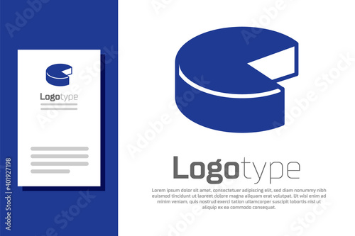 Blue Cheese icon isolated on white background. Logo design template element. Vector.