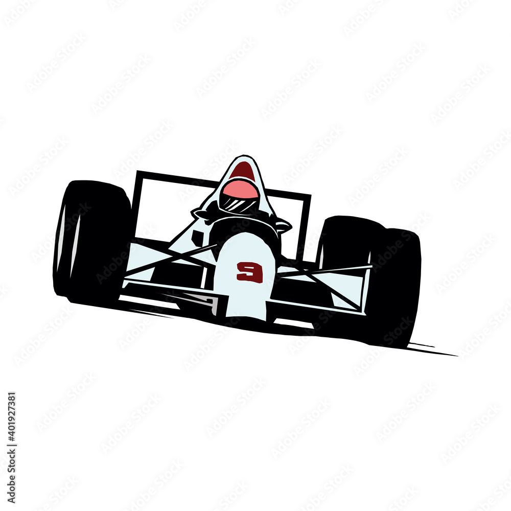 Speeding Racing Car, racetrack design isolated on a white background in EPS10 Speeding Racing Car, racetrack design isolated on a white background in EPS10
