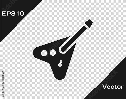 Black Electric bass guitar icon isolated on transparent background. Vector.