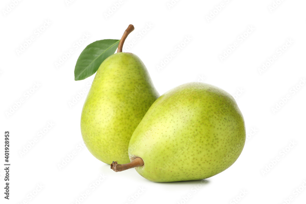 Fresh green pears isolated on white background Fresh green pears isolated on white background