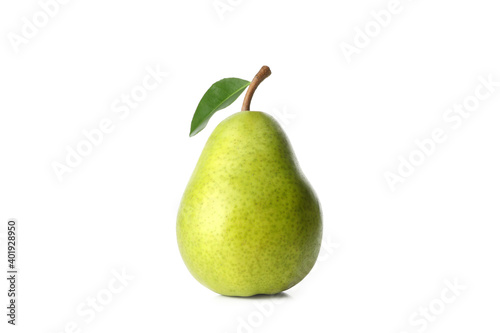 Fototapeta Fresh green pear isolated on white background