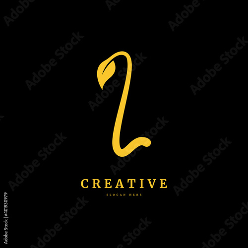 Initial letter I with leaf logo vector concept element. letter I monogram  with organic leaf fit for company and business