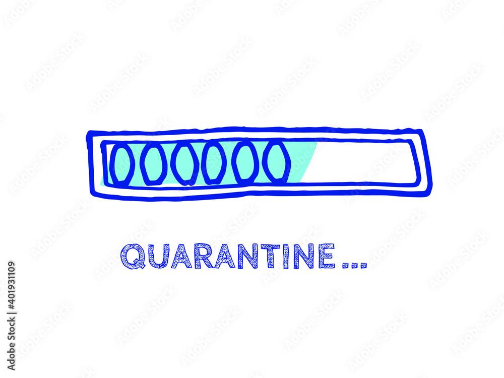 Courier Service Vector Hand Drawn Loader. Website Sketch Bar with Adjustable Fill Part. Delivery Progress Bar Status.  Preloder Illustration. Infographic Element with 90% Complete Indicator.