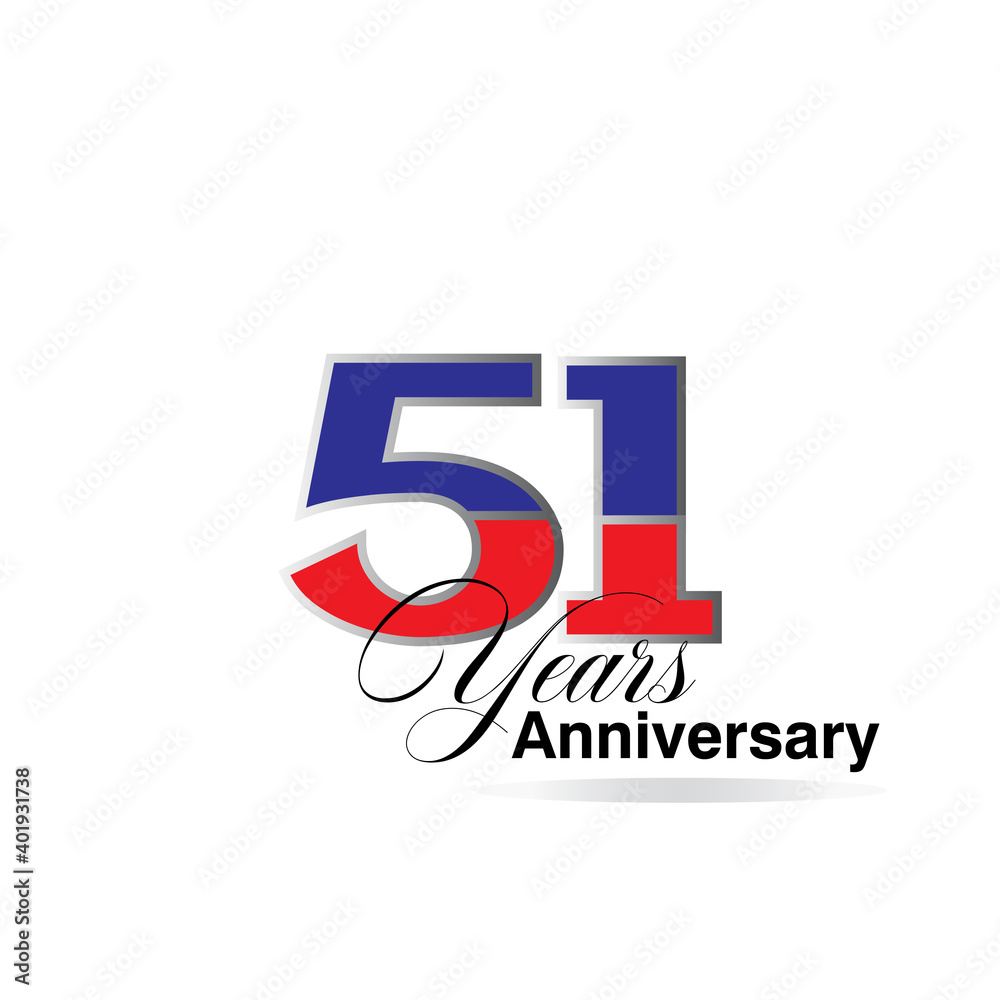 51 Year Anniversary celebration Vector Template Design Illustration 51 Year Anniversary celebration Vector Template Design Illustration