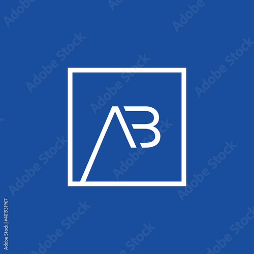 Creative initial letter AB square logo design concept vector