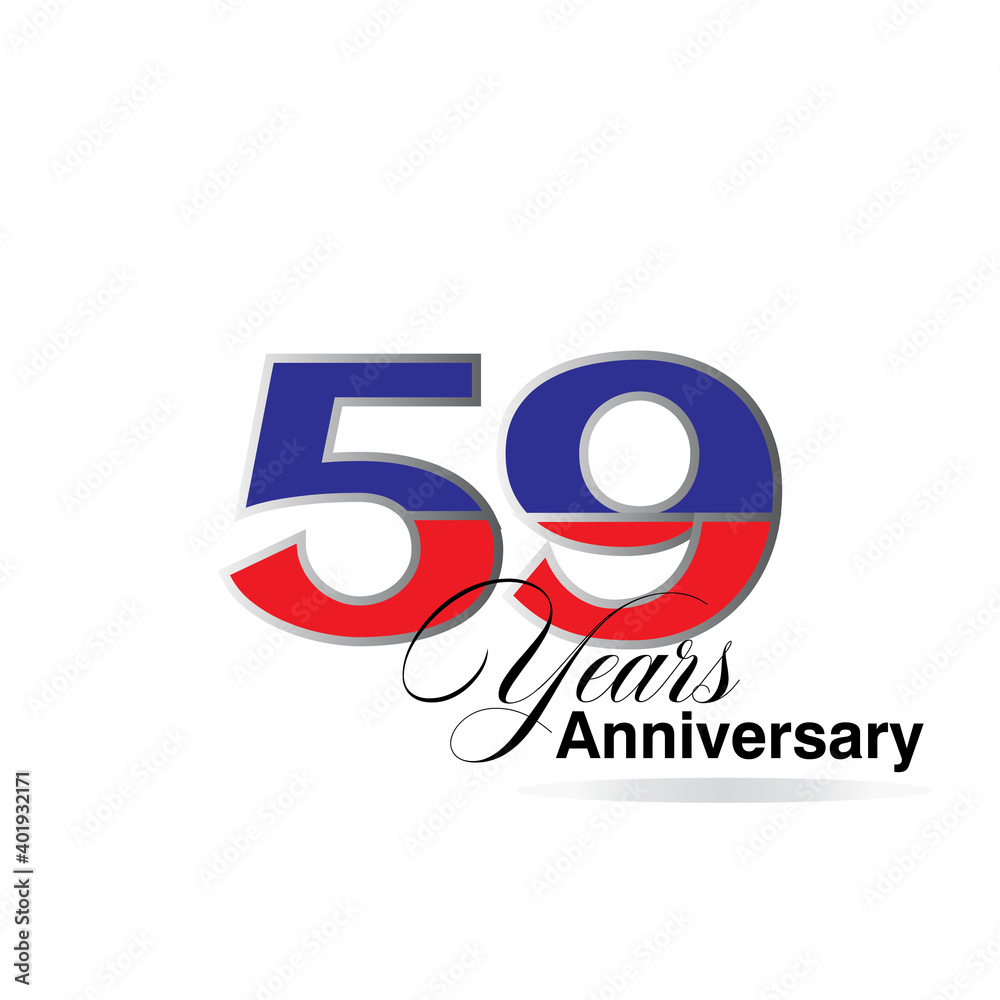 59 Year Anniversary celebration Vector Template Design Illustration 59 Year Anniversary celebration Vector Template Design Illustration