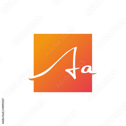 Creative initial letter AA square logo design concept vector