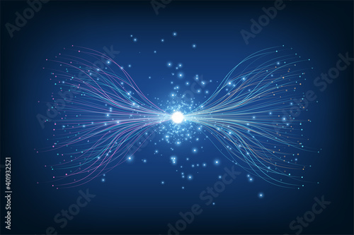 Particles dynamic line flow