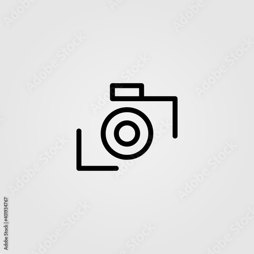 Camera icon for photography, logo design concept.