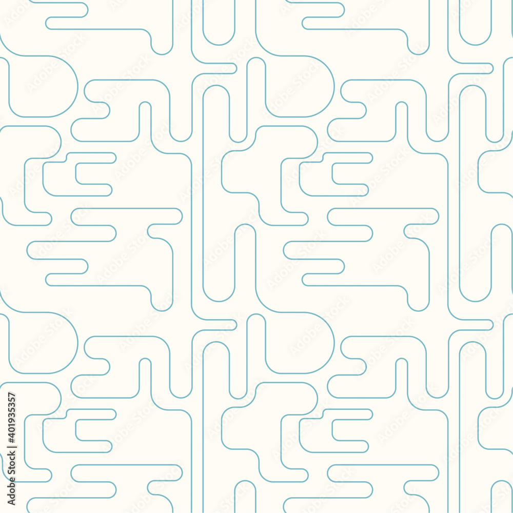 Vector seamless pattern. Texture with curved lines. Technical scheme.