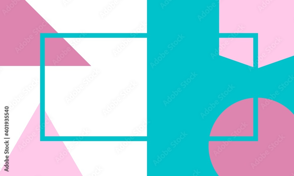 Geometry blue and pink of portfolio artwork template background