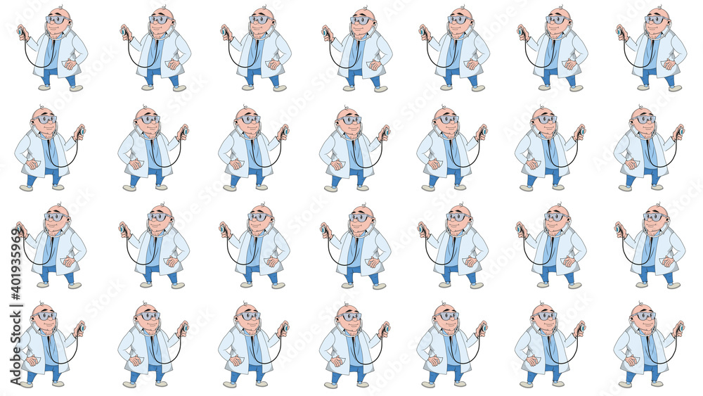 Seamless doctor icon background design illustration. Seamless doctor icon background design illustration.