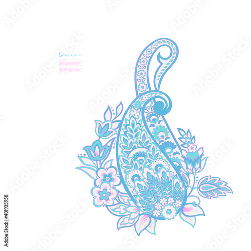 Vector Isolated indian pattern with paisley