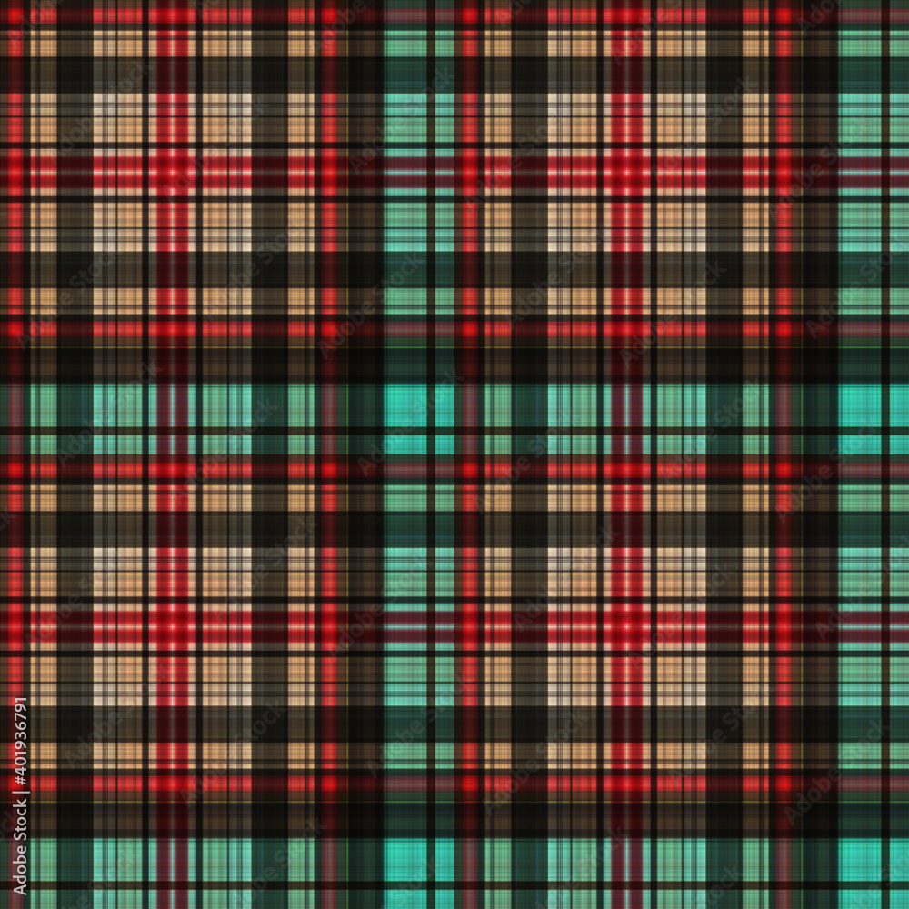 Obraz premium Plaid Seamless Pattern Set. Endless Tartan Background. Endless colorful background. Raster illustration.