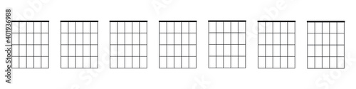 Set of chord chart. Chord diagram. Vector illustration. Tab empty. Tabulation. photo