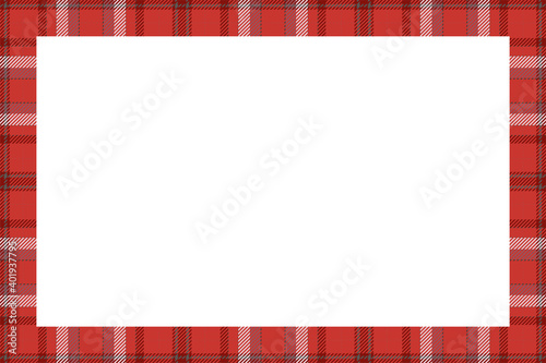 Vintage frame vector. Scottish border pattern retro style. Tartan plaid ornament.