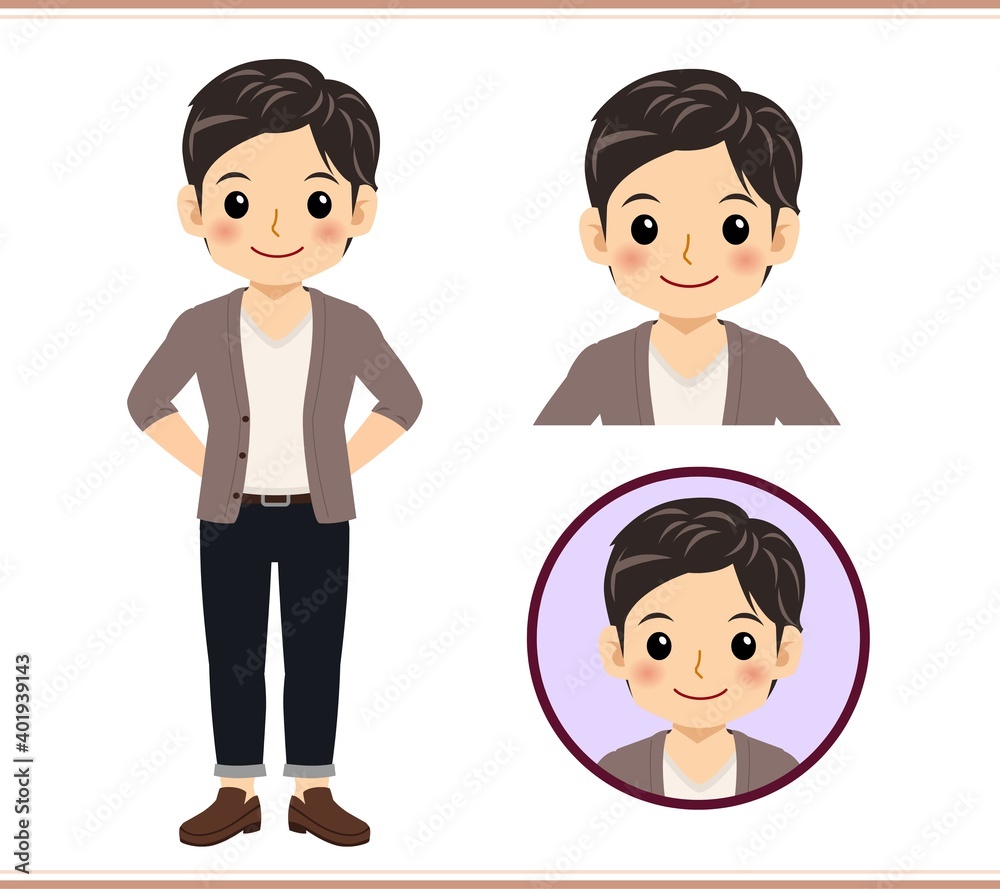 Young male student in a cardigan Young male student in a cardigan