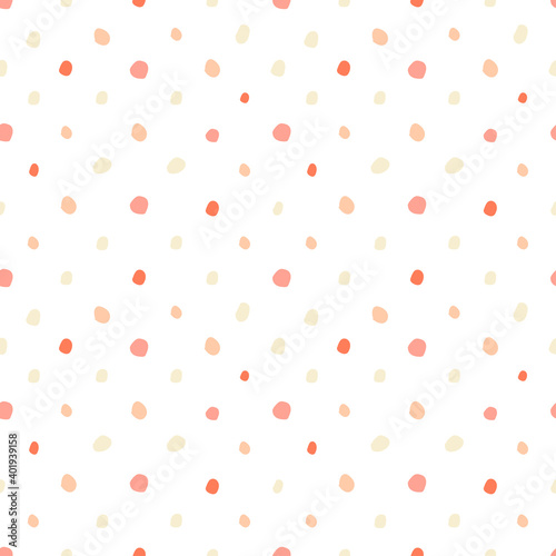 Polka dot pattern. Picture for clothes, shirts. Blush. Cute