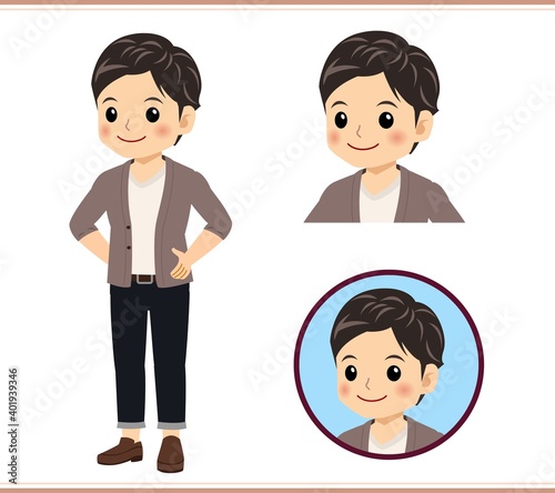 A man wearing a cardigan