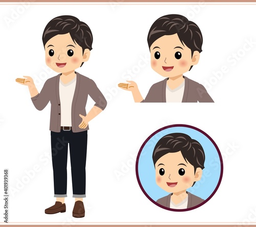 A man wearing a cardigan