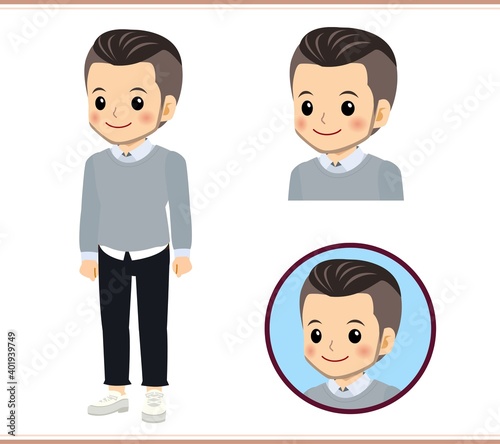 Young man in a gray sweater