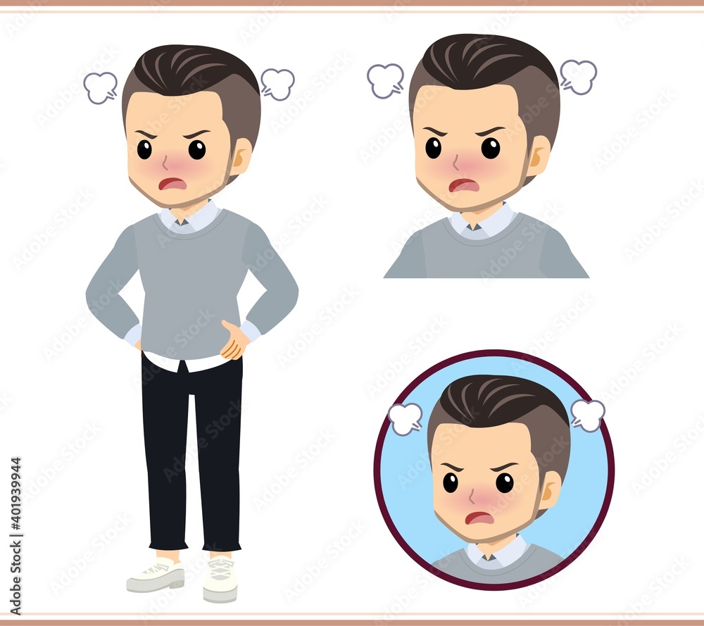 Young man in a gray sweater Young man in a gray sweater