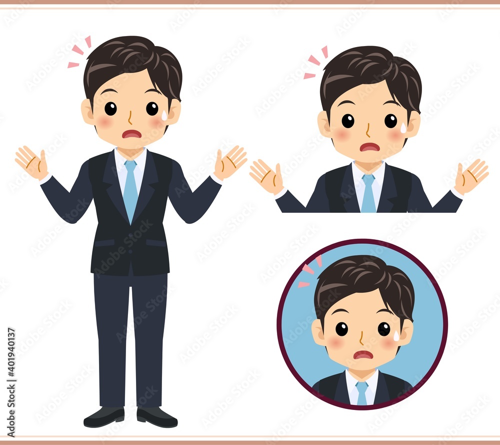 Male new employee with a light blue tie Male new employee with a light blue tie