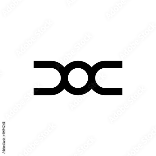 Black letter DOC initial logo icon