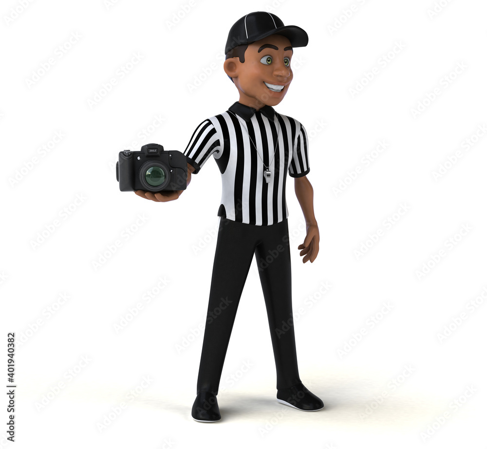 Fun 3D Illustration of an american Referee
