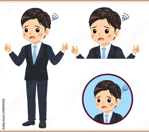 Male new employee with a light blue tie