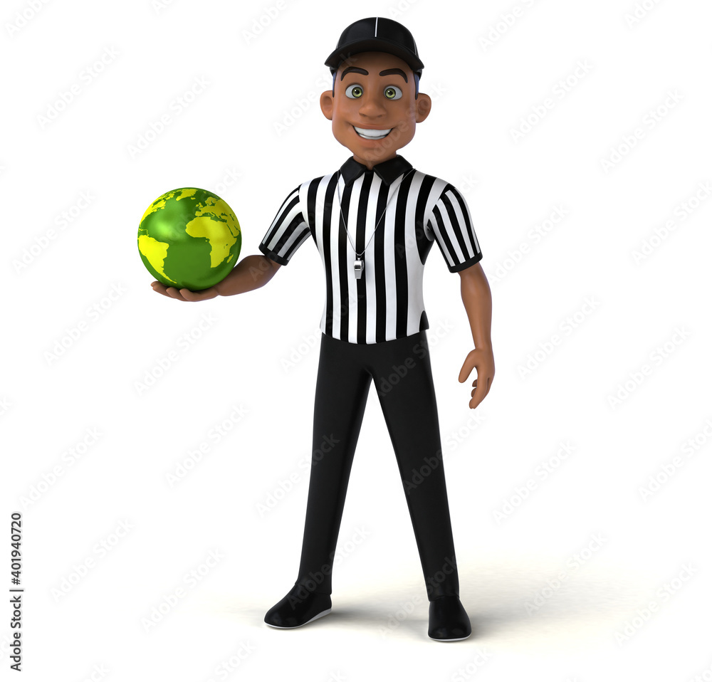 Fun 3D Illustration of an american Referee Fun 3D Illustration of an american Referee