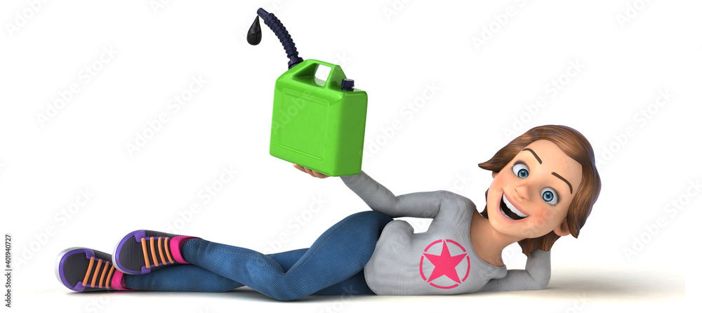 Fun 3D illustration of a cartoon teenage girl Fun 3D illustration of a cartoon teenage girl