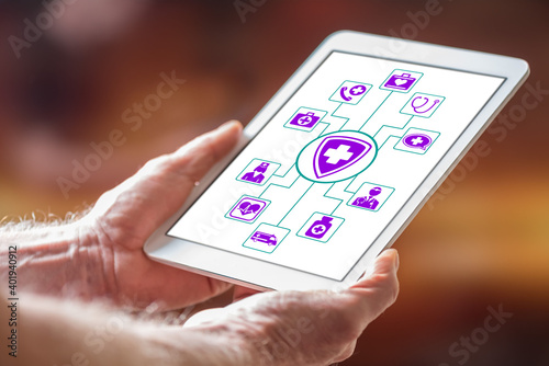 Wallpaper Mural Health protection concept on a tablet Torontodigital.ca