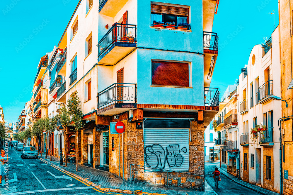 City views of a small town in the suburb of Barcelona - Sitges. City views of a small town in the suburb of Barcelona - Sitges.