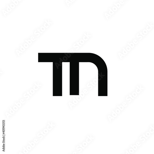 tn tm minimal logo icon design vector