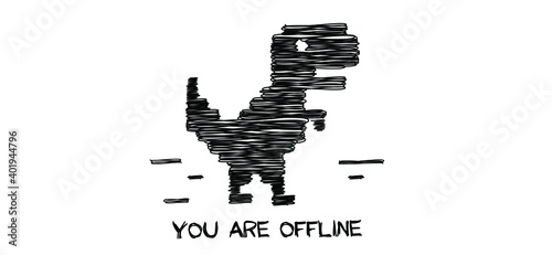 Website, page not found, 404 error. No internet logo, unplug. Vector electric quotes for motivation, networking internet concept. Offline or online and unplugged sign. Under construction, broken cable
