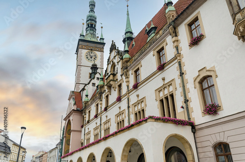 View of the the building of the Town Hall of Olomouc, Czech Republic at Upper Square