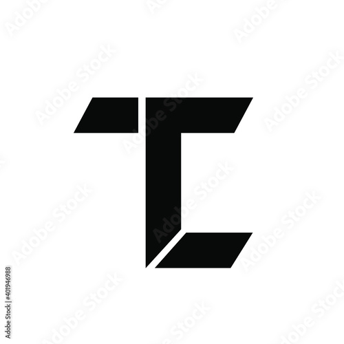 Tableau sur toile tc ct minimal logo icon design vector