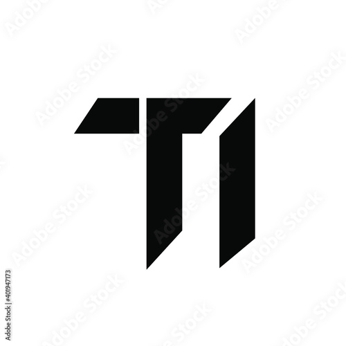 ti it minimal logo icon design vector