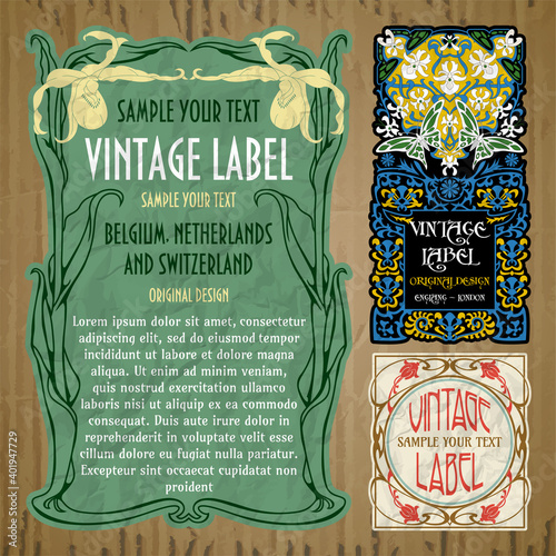 vector vintage items: cover Art Nouveau
