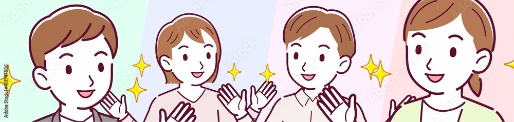 4 young men and women