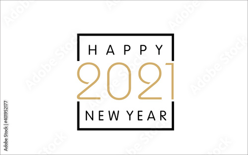  Illustration vector graphic of 2021 Happy New Year logo design template