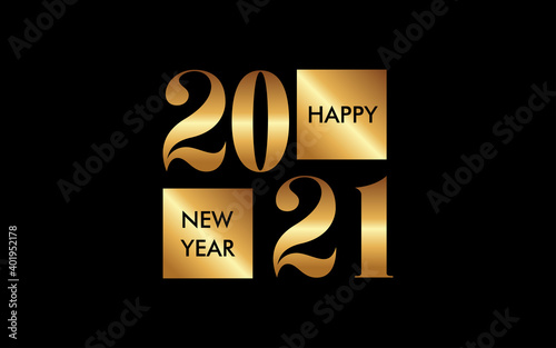  Illustration vector graphic of 2021 Happy New Year logo design template
