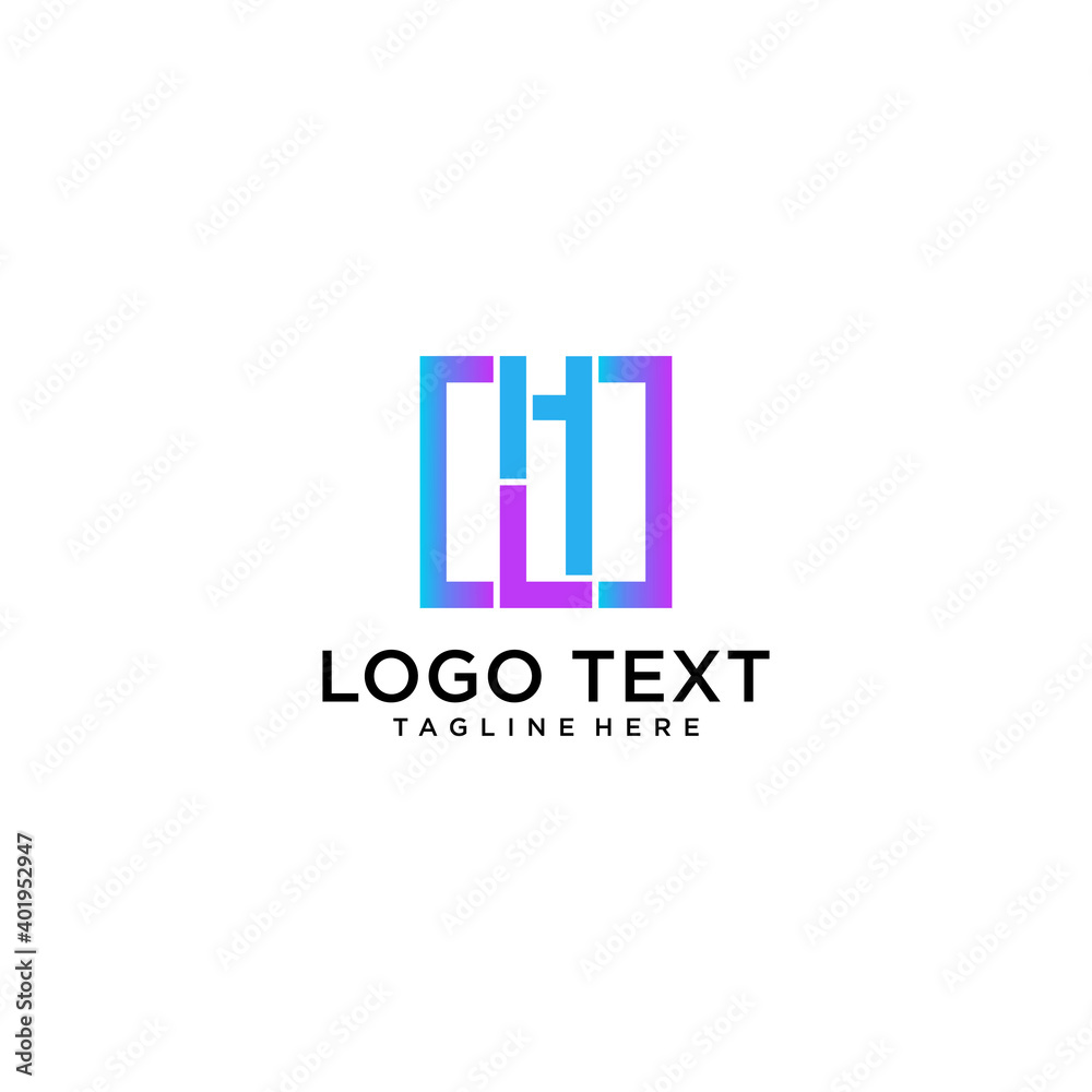 Letter HL logo design with bright colors Premium Vector