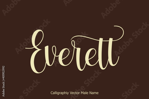 Everett Male Name in Cursive Typescript Typography Text