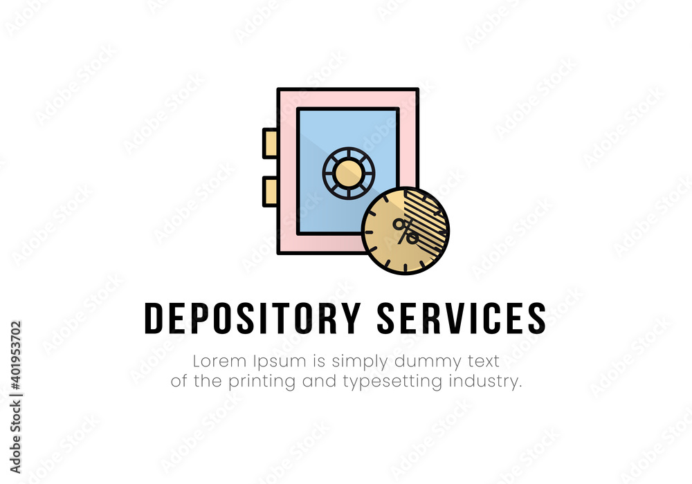 Depository services logo. Vector illustration.
