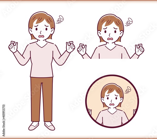 ピンクの服を着た若い女性
