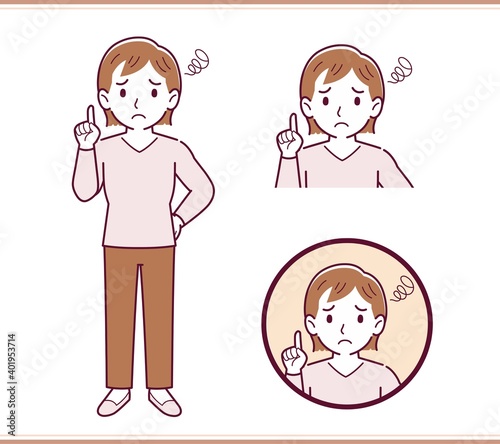 ピンクの服を着た若い女性
