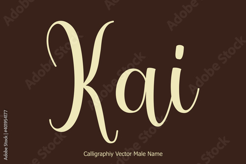 Kai Male Name in Cursive Typescript Typography Text